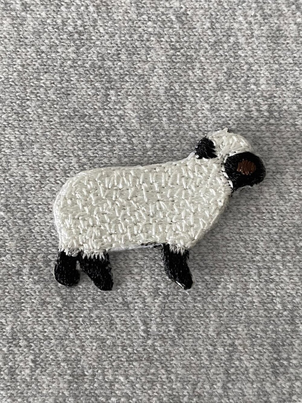 1 Embroidered Little White Black Sheep Iron-on Patch 3.4cm x 2.5cm